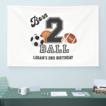 Geborenen 2 Ball Sport Thema Junge zweite Geburtst