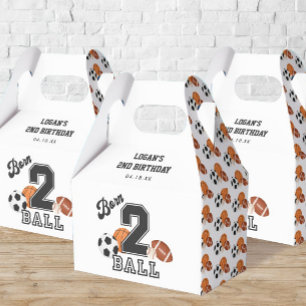 Geborenen 2 Ball Sport Thema Junge zweite Geburtst Geschenkschachtel