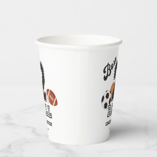 Geborenen 2 Ball Sport Thema Junge zweite Geburtst Pappbecher (Rechts)