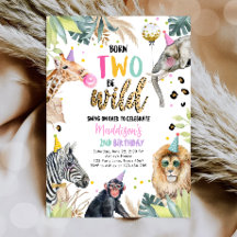 Geborenen "Two Be Wild Safari" Party Tiere Geburts