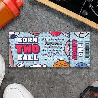 Geborenen Zwei-Ball - 2. Geburtstagskarte Einladung