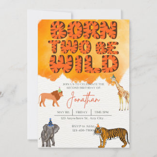 Geborenen Zwei sind wilde Geburtstagseinweihung Einladung