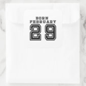 Geborener 29. Februar Quadratischer Aufkleber (Tasche)