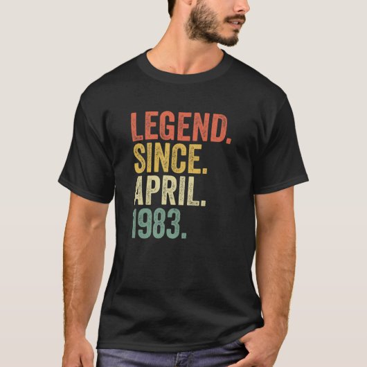 Geborener April 1983 Legend Seit April 1983 39 Jah T-Shirt (Vorderseite)
