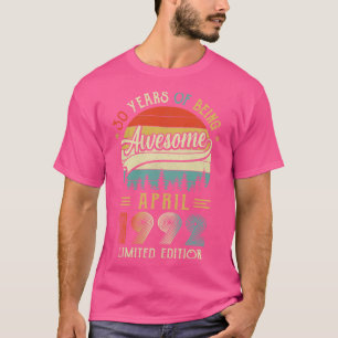 Geborener April 1992 30. Geburtstag 1992 30 Jahr T-Shirt