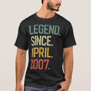 Geborener April 2007 Vintag Retro 13. Geburtstag E T-Shirt