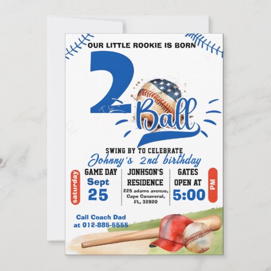 Geborener Geburtstag Einladung (Vorderseite)