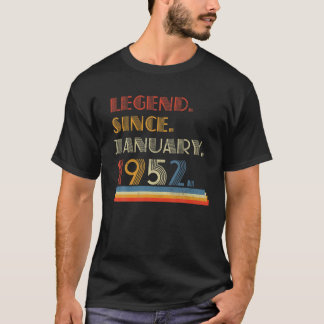 Geborener Januar 1952 Legend Seit Januar 1952 70 J T-Shirt