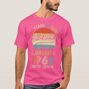 Geborener Januar 1962 60. Geburtstag 1962 60 Ye T-Shirt