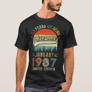 Geborener Januar 1987 35. Geburtstag 1987 35 Ye T-Shirt