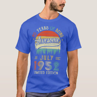 Geborener Juli 1952 70. Geburtstag 1952 70 Jahr T-Shirt