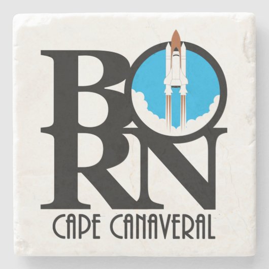 GEBORENER Kap Canaveral Steinuntersetzer (Vorderseite)