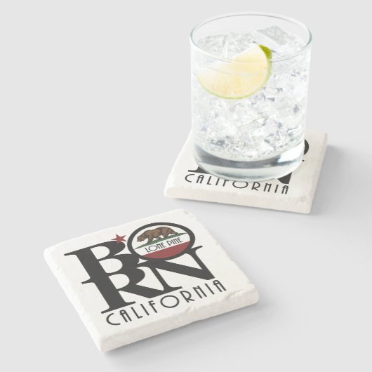 GEBORENER Lone Pine California Steinuntersetzer (Seitenansicht)