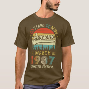 Geborener März 1987 35. Geburtstag 1987 35 Jahr T-Shirt