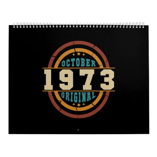 Geborener Oktober 1973 Original Retro Kalender (Titelbild)