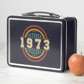 Geborener Oktober 1973 Original Retro Metall Brotdose (Beispiel)