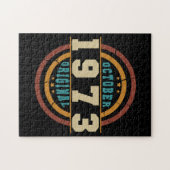 Geborener Oktober 1973 Original Retro Puzzle (Horizontal)