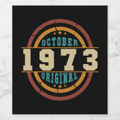 Geborener Oktober 1973 Original Retro Weinetikett (Einzelnes Label)