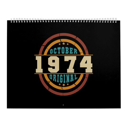 Geborener Oktober 1974 Retro Kalender (Titelbild)