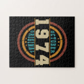 Geborener Oktober 1974 Retro Puzzle (Horizontal)