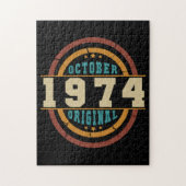 Geborener Oktober 1974 Retro Puzzle (Vertikal)