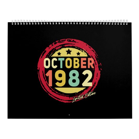 Geborener Oktober 1982 Vintages Geschenk Kalender (Titelbild)