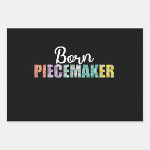Geborener Piecemaker Funny Quilting Fabric Crochet Geschenkpapier Set