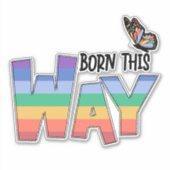 Geborener Regenbogen Aufkleber (Vorderseite)