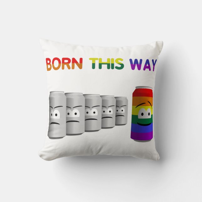 Geborener Regenbogenstreifen für LGBT Kissen (Vorderseite)