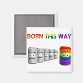 Geborener Regenbogenstreifen für LGBT Magnet (Vorderseite/Rückseite)