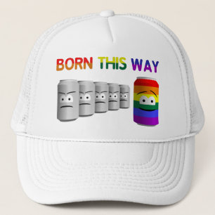Geborener Regenbogenstreifen für LGBT Truckerkappe