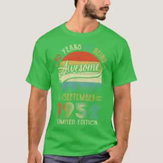 Geborener September 1952 70. Geburtstag 1952 70 T-Shirt
