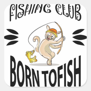 Geborener Sign-Sticker für den Fisch Quadratischer Aufkleber