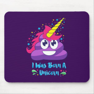Geborener Unicorn Emoji kacken Mousepad