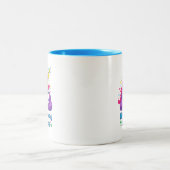 Geborener Unicorn Emoji kacken Zweifarbige Tasse (Mittel)