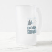 Geborener Wintersport mit Snownoard Mattglas Bierglas (VorderseiteRechts)