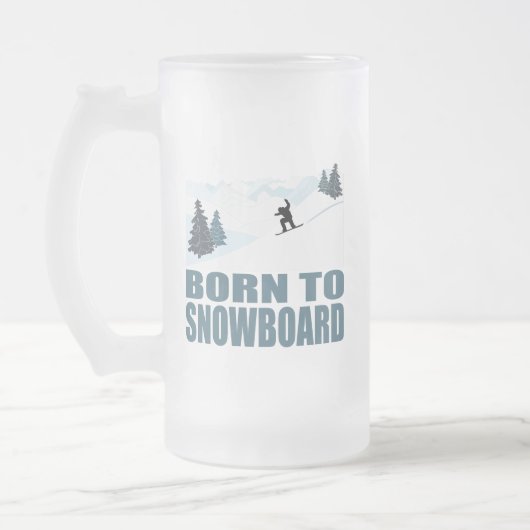 Geborener Wintersport mit Snownoard Mattglas Bierglas (Links)