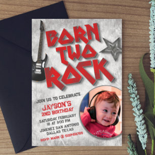 Geborener Zwei-Rock-Bild Einladung