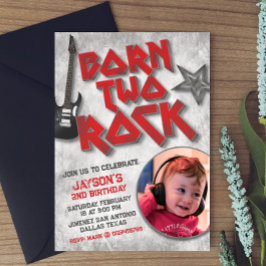 Geborener Zwei-Rock-Bild Einladung