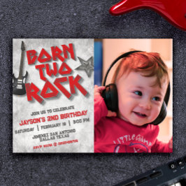 Geborener Zwei-Stein mit Foto Landschaft Einladung