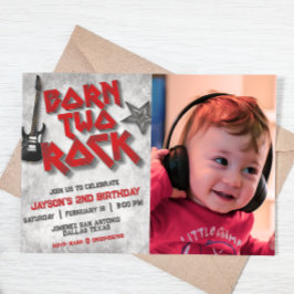 Geborener Zwei-Stein mit Foto Landschaft Einladung