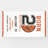 Geborenes 2-Ball-Basketball 2. Party zum Geburtsta Banner (Horizontal)