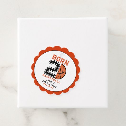 Geborenes 2-Ball-Basketball 2. Party zum Geburtsta Geschenkanhänger (Beispiel)