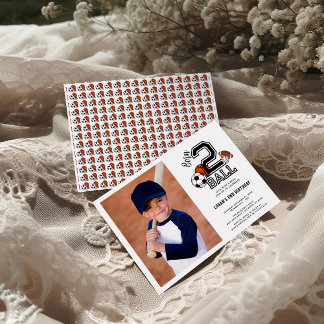 Geborenes 2 Ball Sports Theme Boy's 2. Geburtstag  Einladung