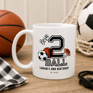 Geborenes 2 Ball Sports Theme Boy's 2. Geburtstag Kaffeetasse