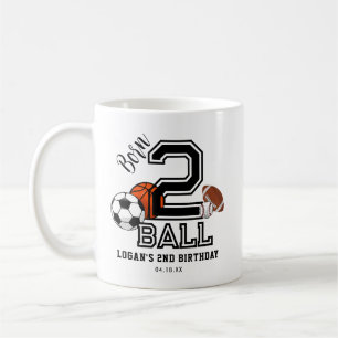 Geborenes 2 Ball Sports Theme Boy's 2. Geburtstag  Kaffeetasse