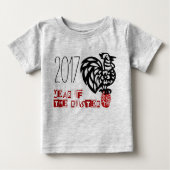 Geborenes Baby im Rooster-Jahr-grafischen Baby-Bod Baby T-shirt (Vorderseite)