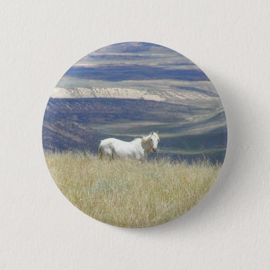 Geborenes freies wildes Mustang-Pferd Button (Vorderseite)