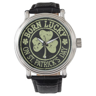 Geborenes Glück am St. Patrick's Day Armbanduhr