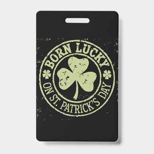 Geborenes Glück am St. Patrick's Day Ausweis (Vorderseite)